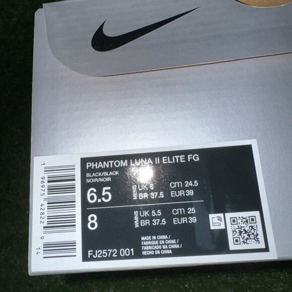 Nike Air Phantom Luna II Elite FG Soccer Cleats Black Men 6.5 Wmn 8 FJ2572-001 - Picture 10 of 10